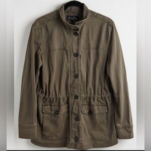 🔥 Lucky Brand Khaki Button-Up Jacket Women’s large 🔥